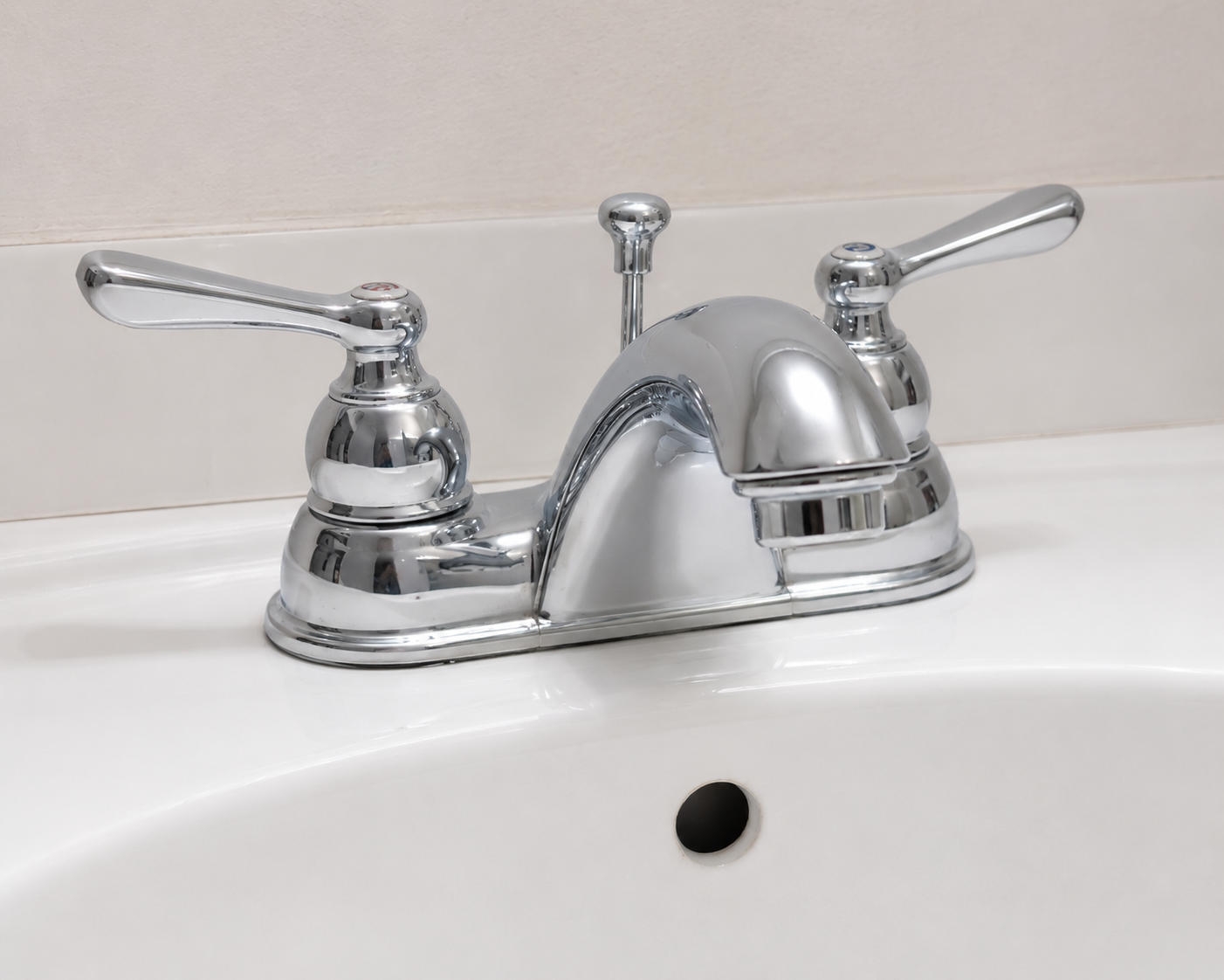 Bathroom faucet after repair