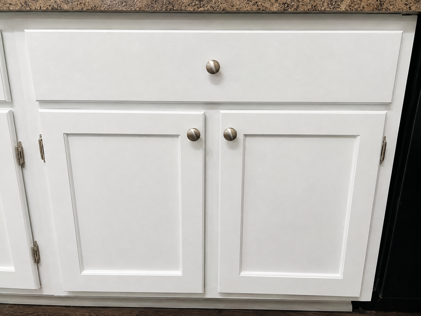 Cabinet door after professional repair