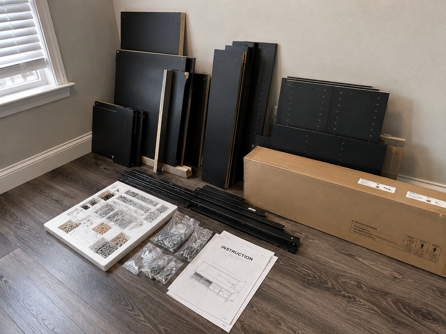 Furniture before assembly