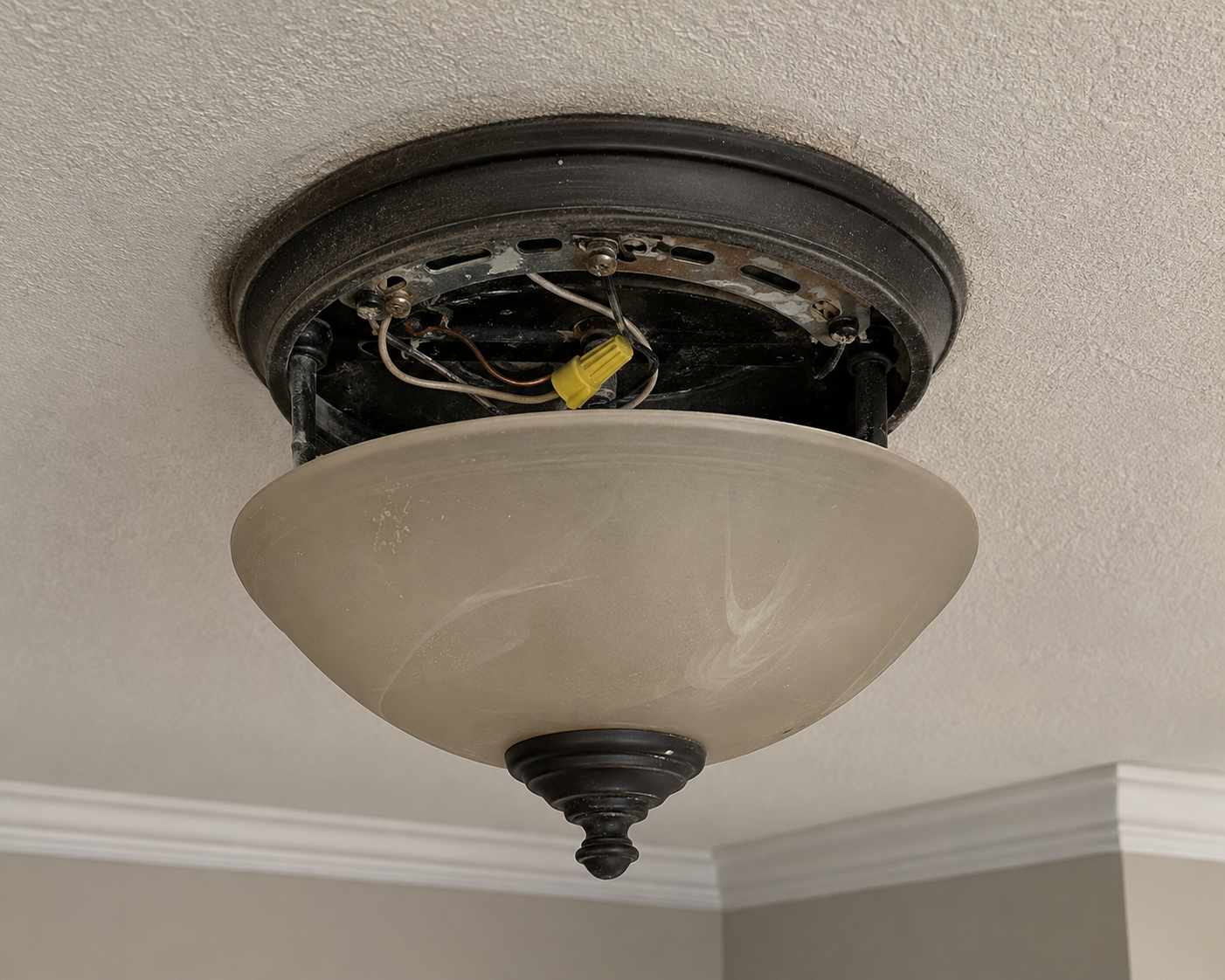 Light fixture before installation
