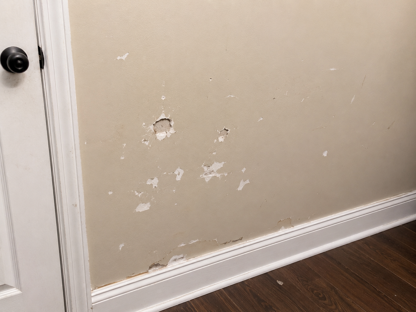 Wall before paint touch-up