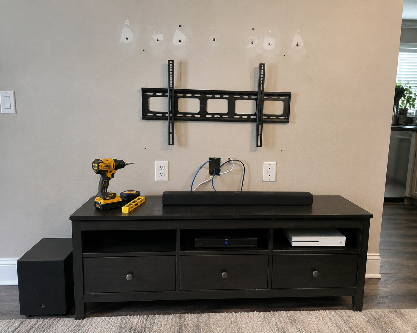 Wall before TV mounting
